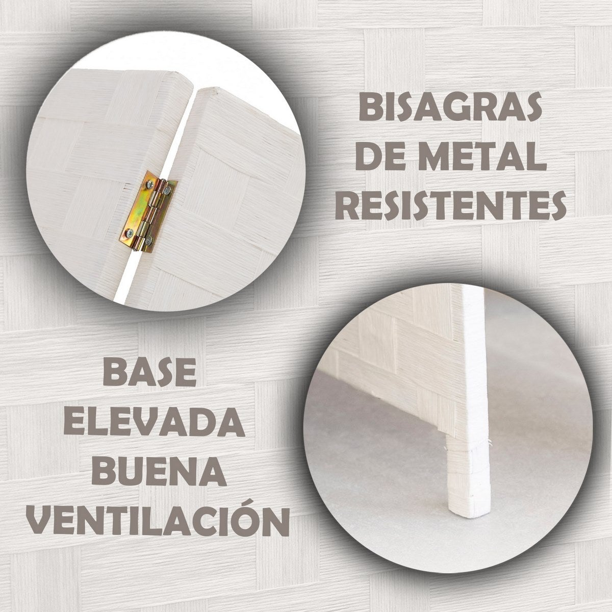 Biombo plegable laminado blanco