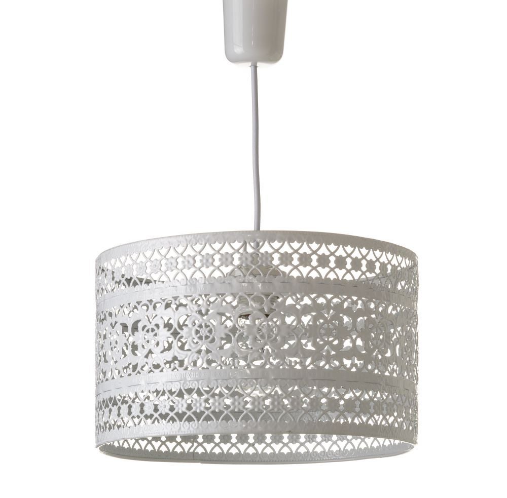 Lámpara de techo de metal blanca