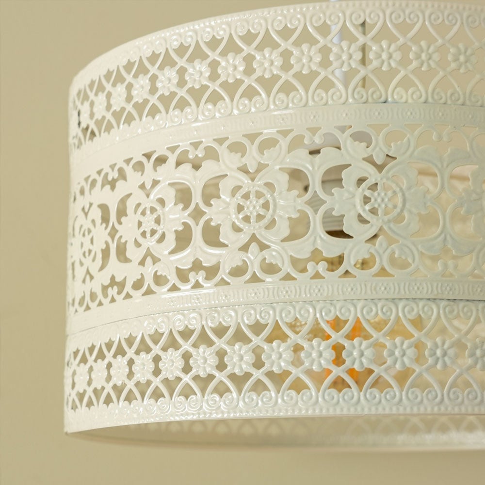 Lámpara de techo de metal beige