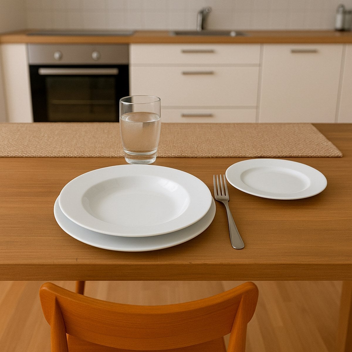 Set de 12 platos llanos blancos de porcelana de Ø 27 cm