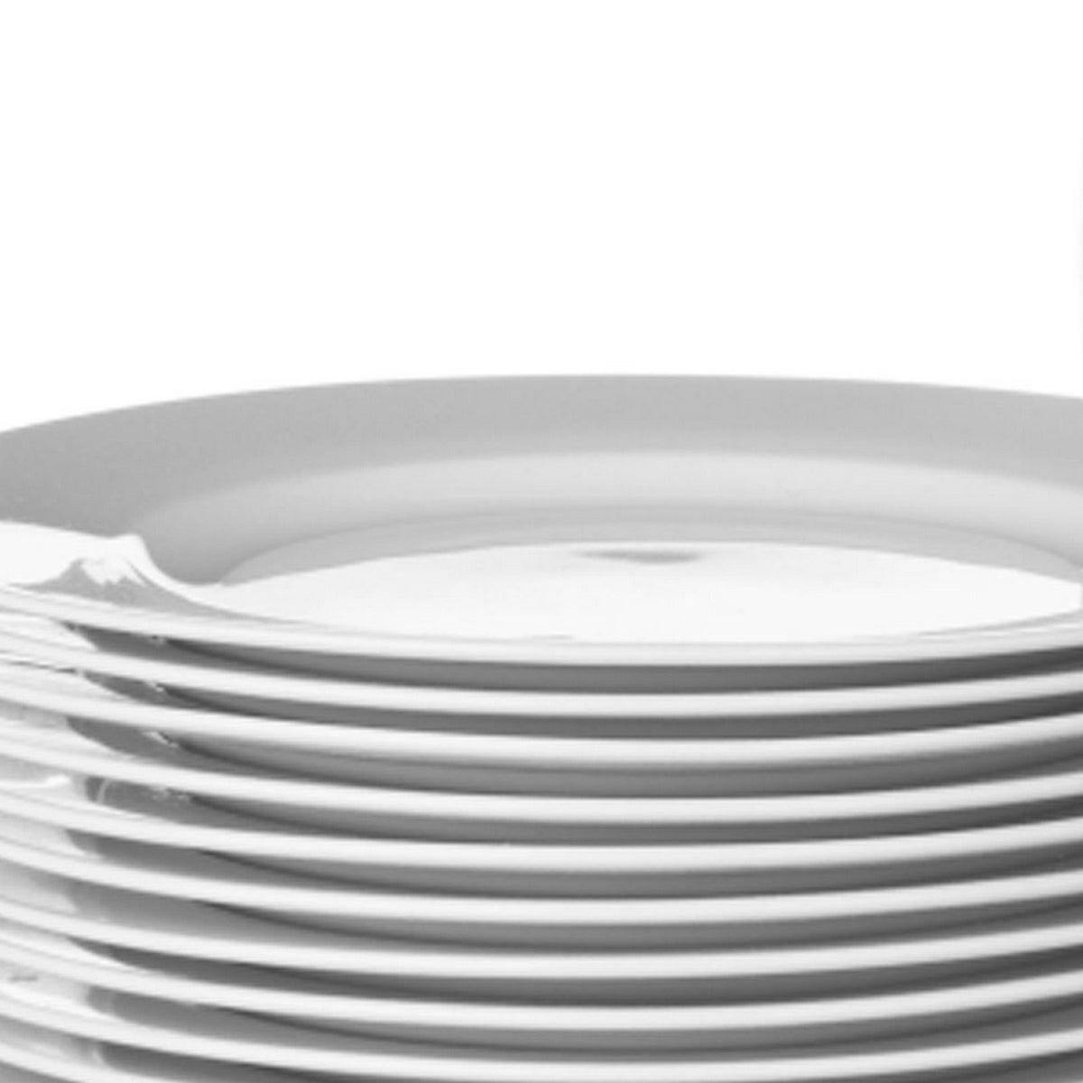 Set de 12 platos postre blancos de porcelana de Ø 19 cm