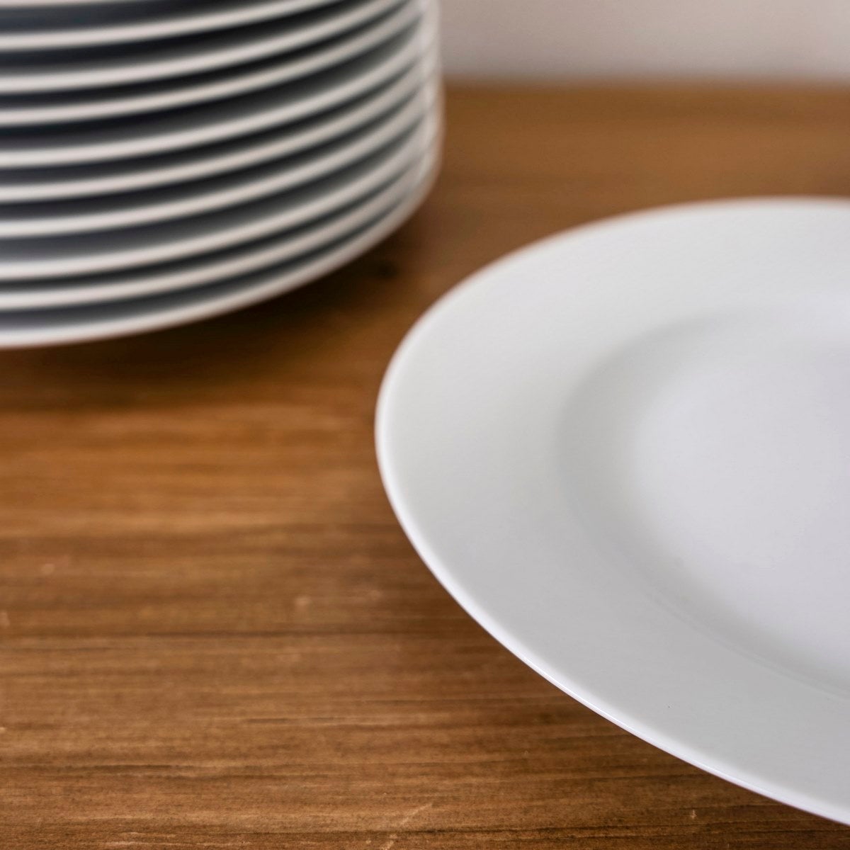 Set de 12 platos postre blancos de porcelana de Ø 19 cm