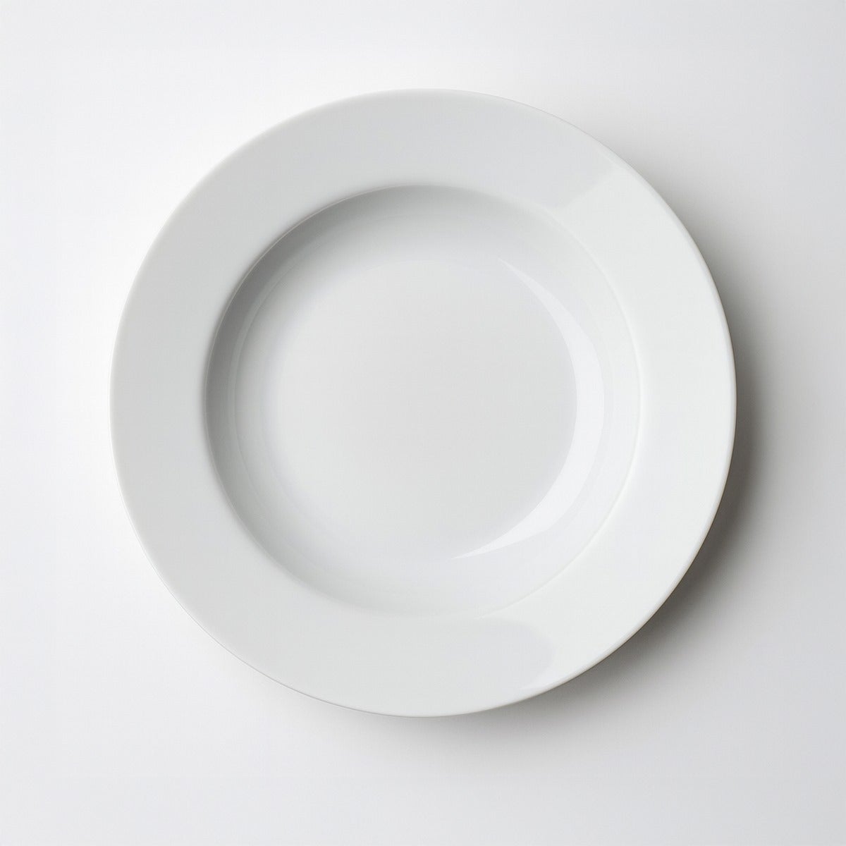 Set de 12 platos hondos blancos de porcelana de Ø 21 cm