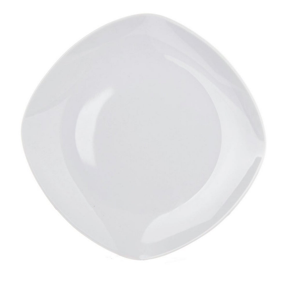 Set de 12 platos postre cuadrados blancos de porcelana de Ø 21 cm