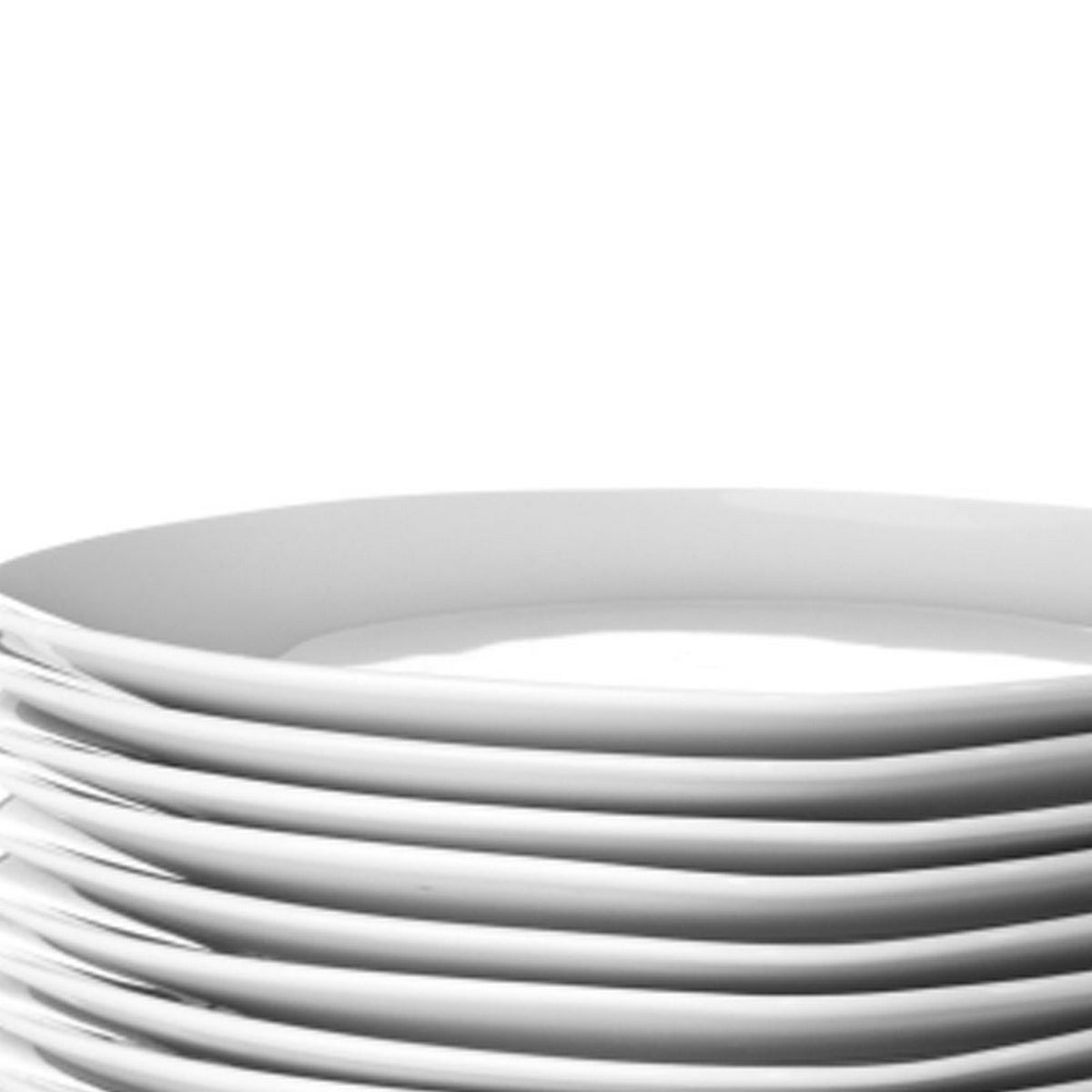 Set de 12 platos postre cuadrados blancos de porcelana de Ø 21 cm
