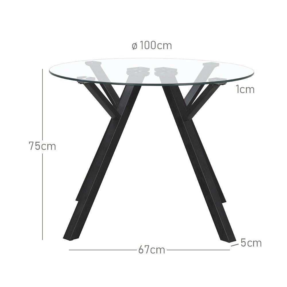 Mesa de comedor Elsa negra de 100cm