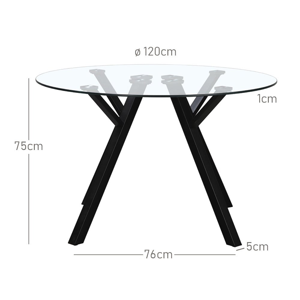 Mesa de comedor Elsa negra de 120cm