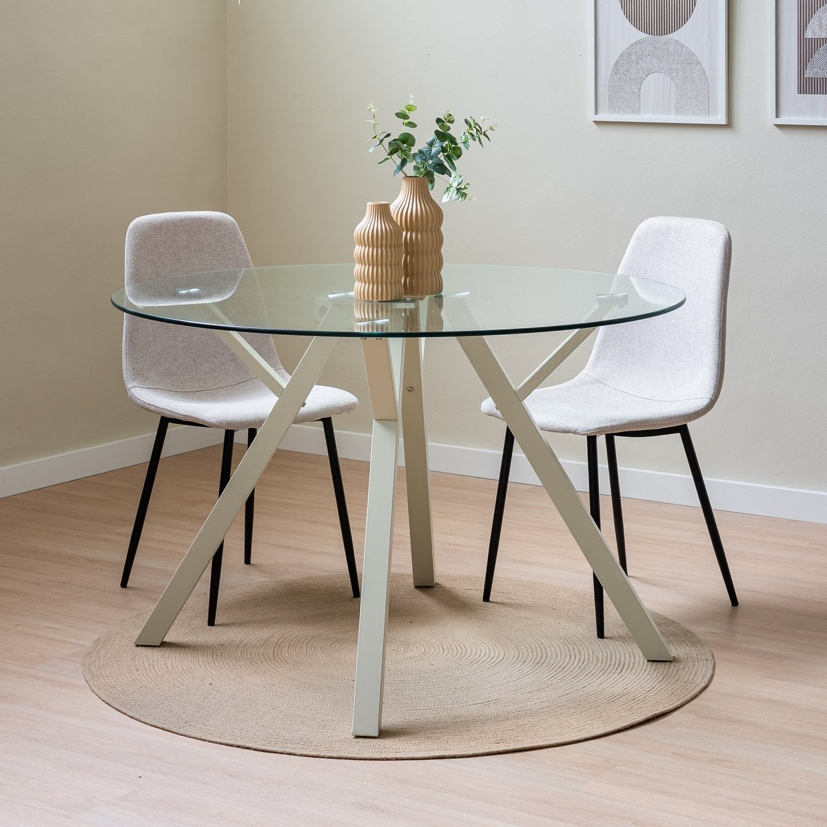 Mesa de comedor Elsa beige de 120cm