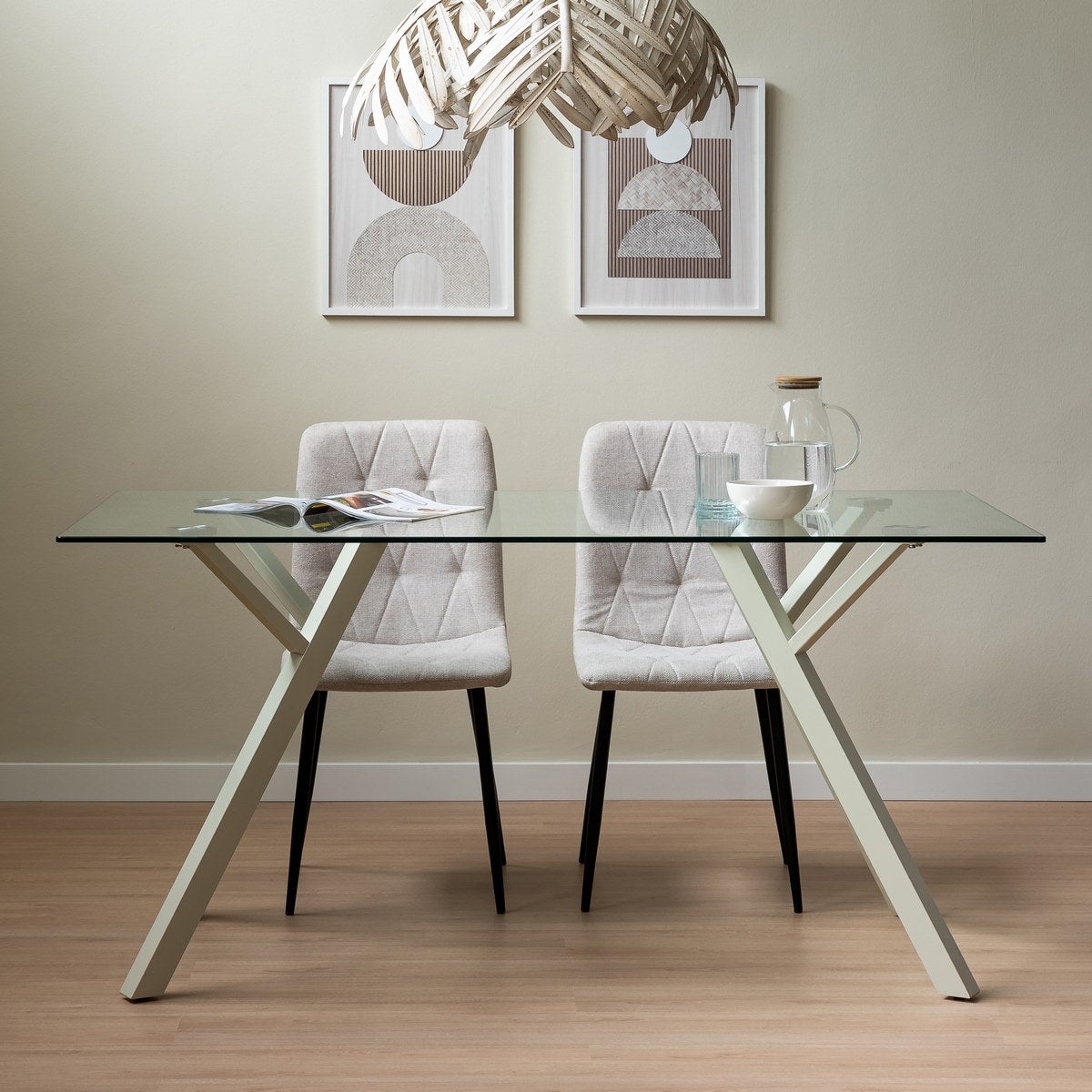 Mesa de comedor Elsa beige de 160cm