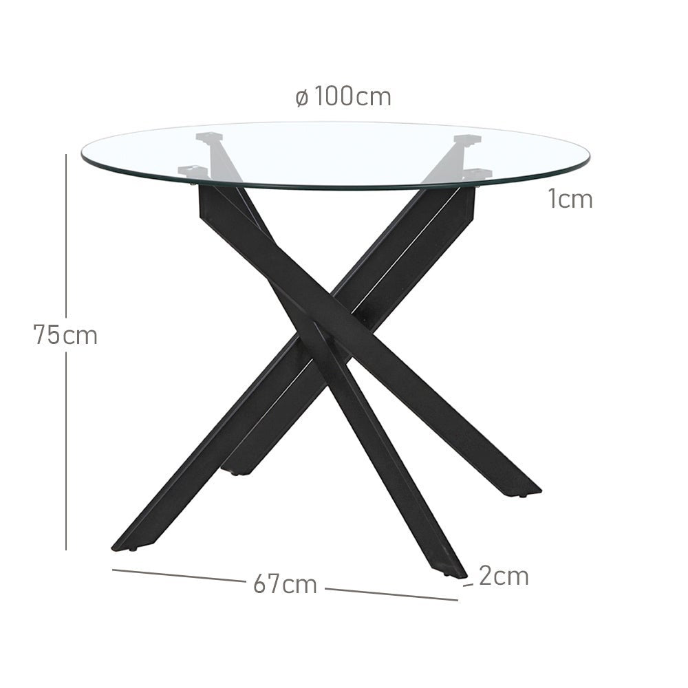Mesa de comedor Neva negra de 100cm