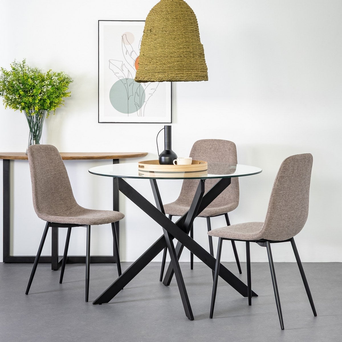 Mesa de comedor Neva negra de 100cm