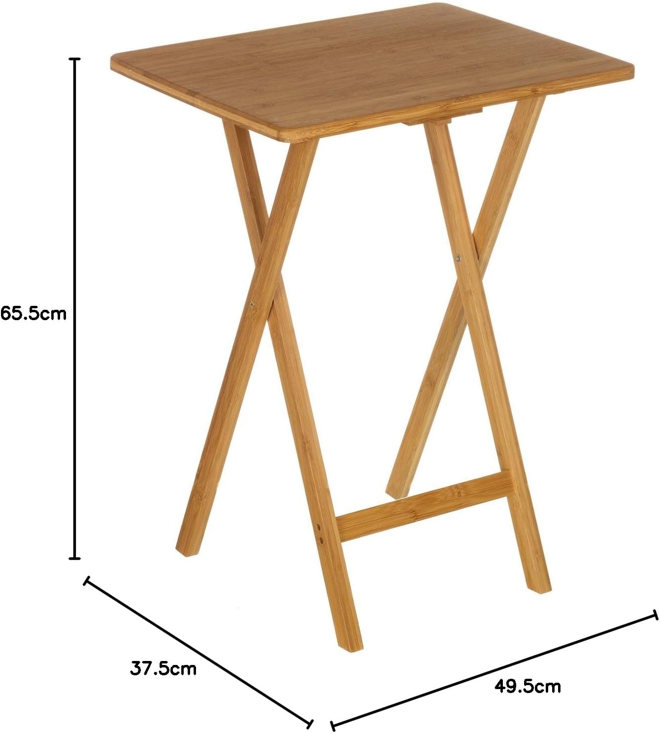 Mesa auxiliar plegable de bambú