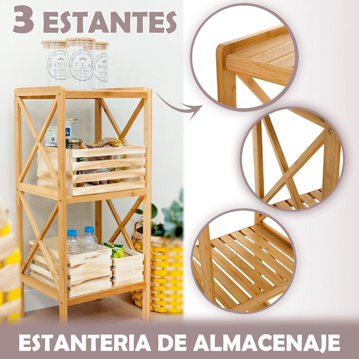 Estantería de bambú