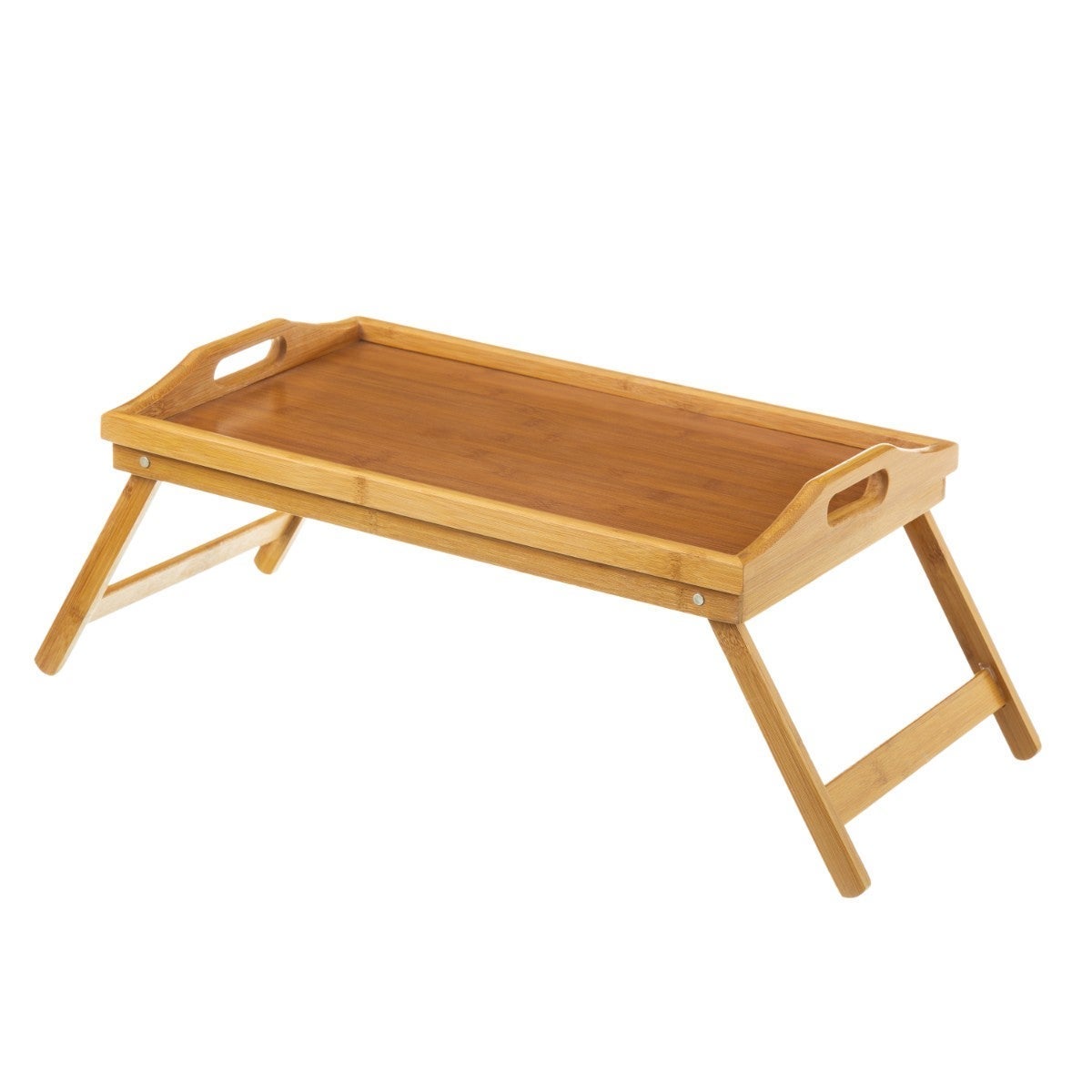 Bandeja de bambú con patas plegables