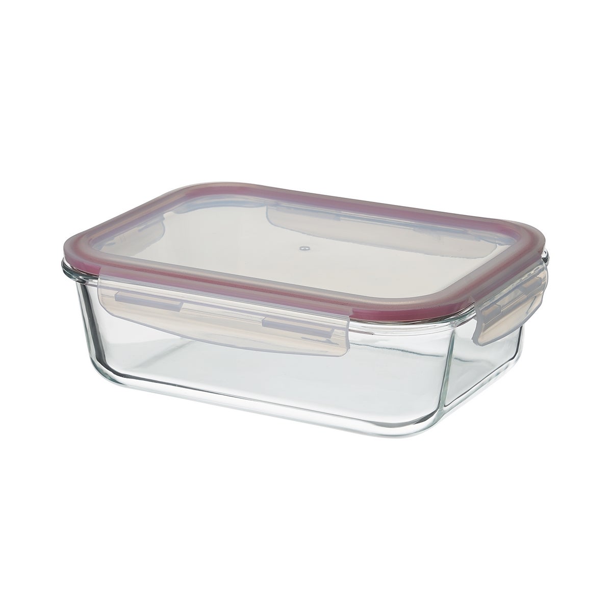 Recipiente hermético rectangular de vidrio borosilicato transparente de 1500 ml