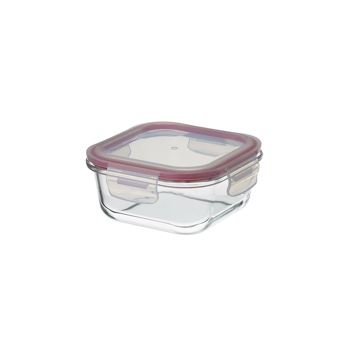 Recipiente hermético cuadrado de vidrio borosilicato transparente de 530 ml