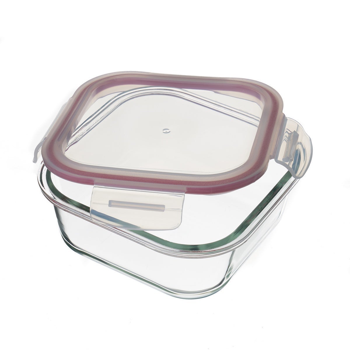 Recipiente hermético cuadrado de vidrio borosilicato transparente de 800 ml