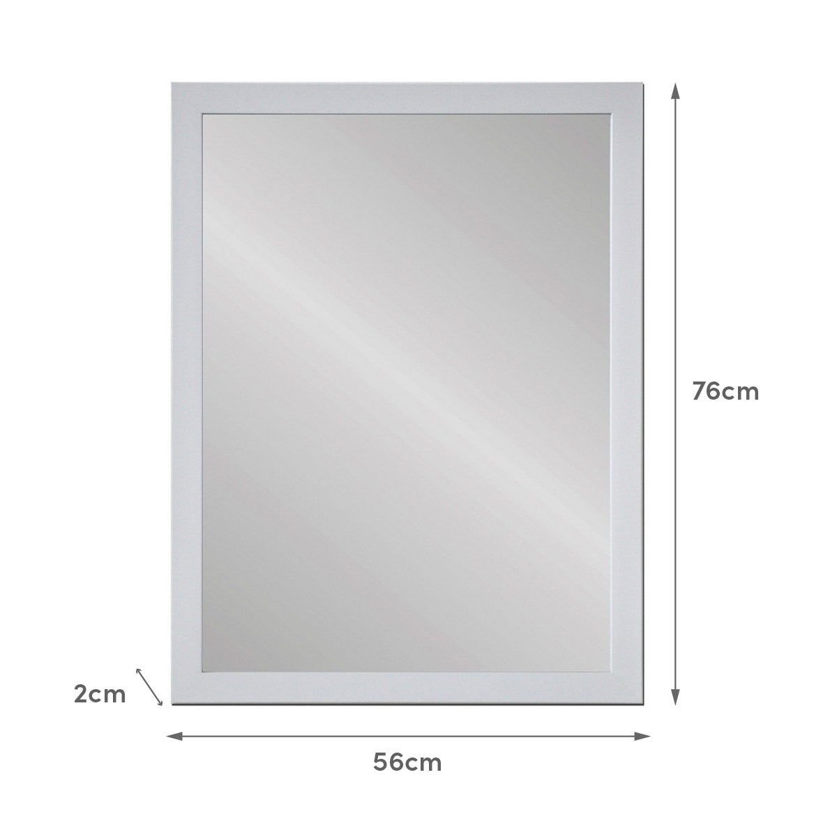 Espejo de pared decapé blanco de madera de 56x76 cm