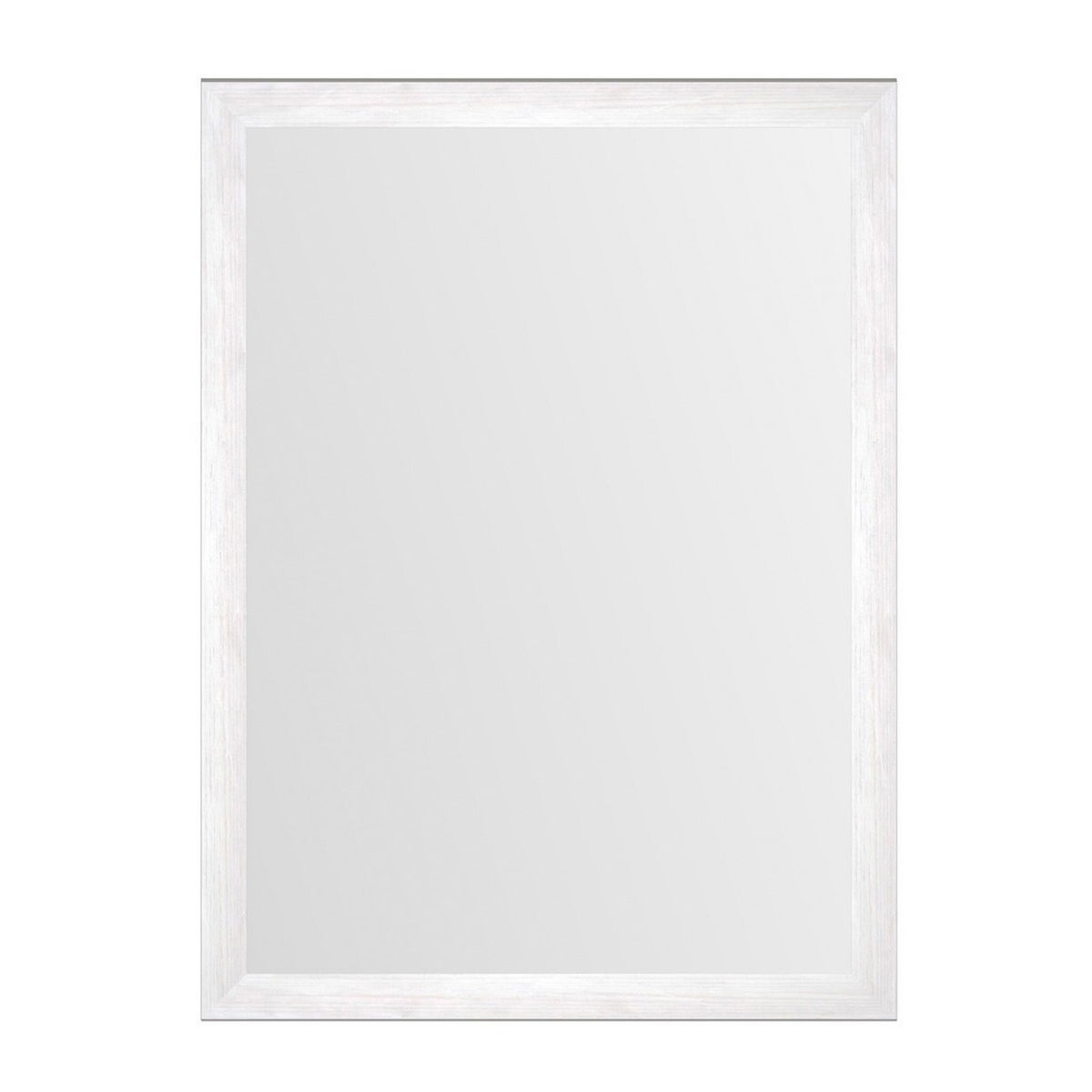 Espejo de pared decapé blanco de madera de 56x76 cm