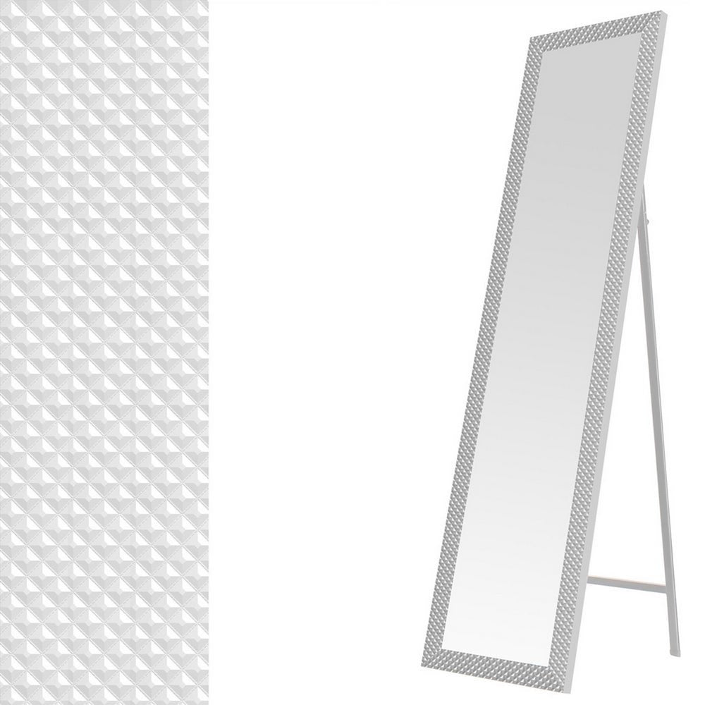 Espejo de pie texturizado blanco de 157cm