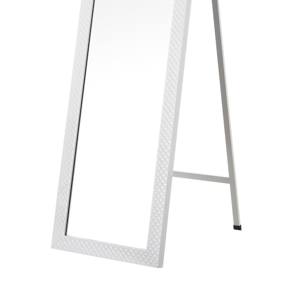Espejo de pie texturizado blanco de 157cm