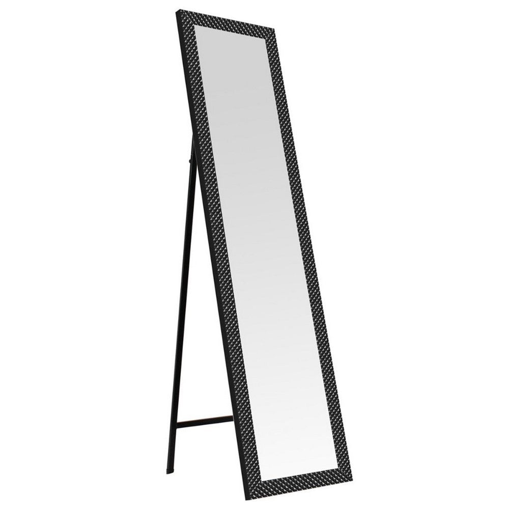 Espejo de pie texturizado negro de 157cm