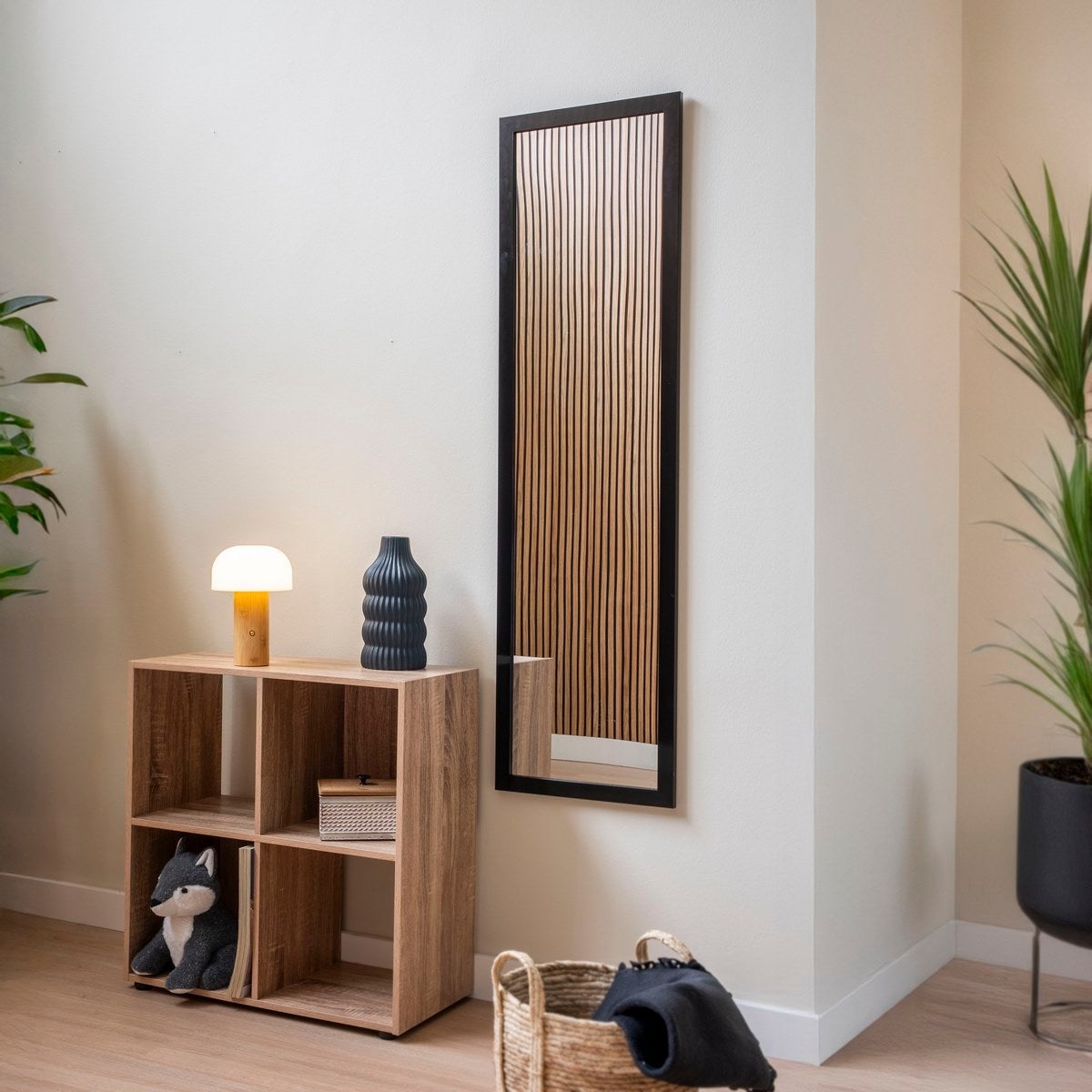 Espejo de puerta negro de 125cm