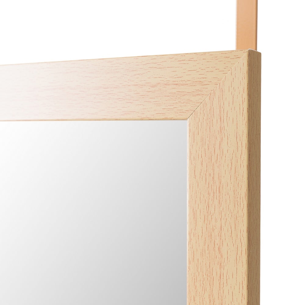 Espejo para puerta o pared de color madera natural de 35x125 cm
