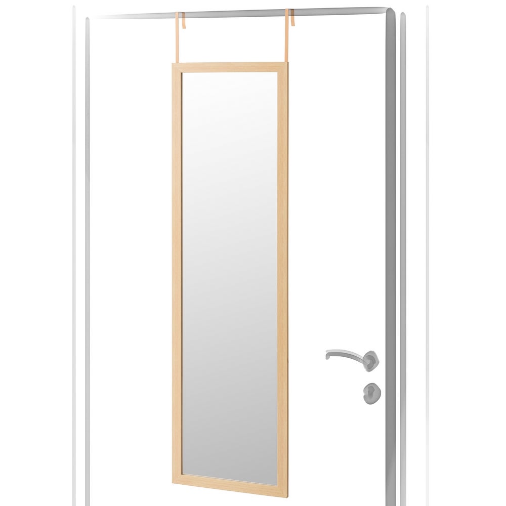 Espejo para puerta o pared de color madera natural de 35x125 cm