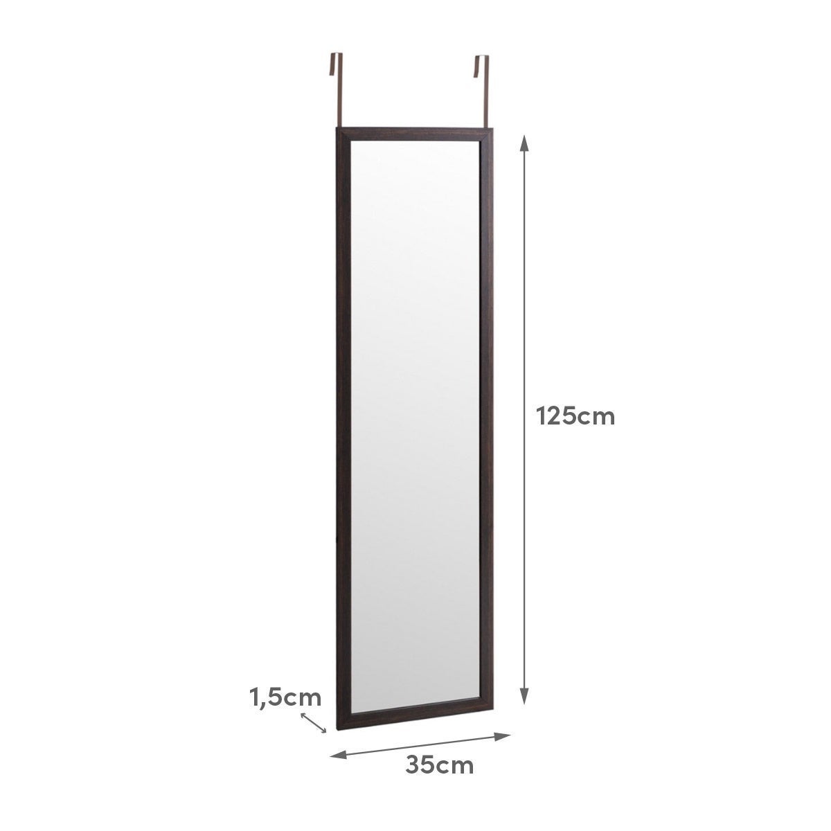 Espejo marrón para puerta de 125cm