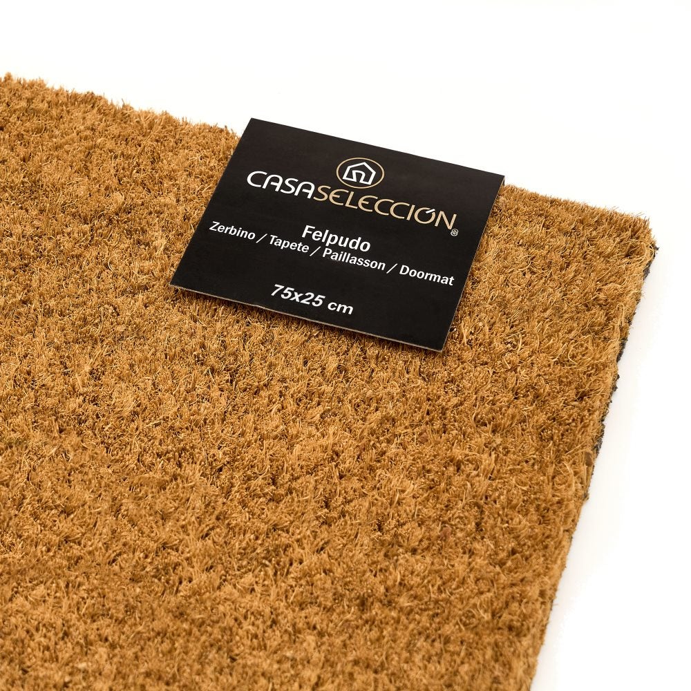 Felpudo cuadro antideslizante marrón de 75x25 cm.