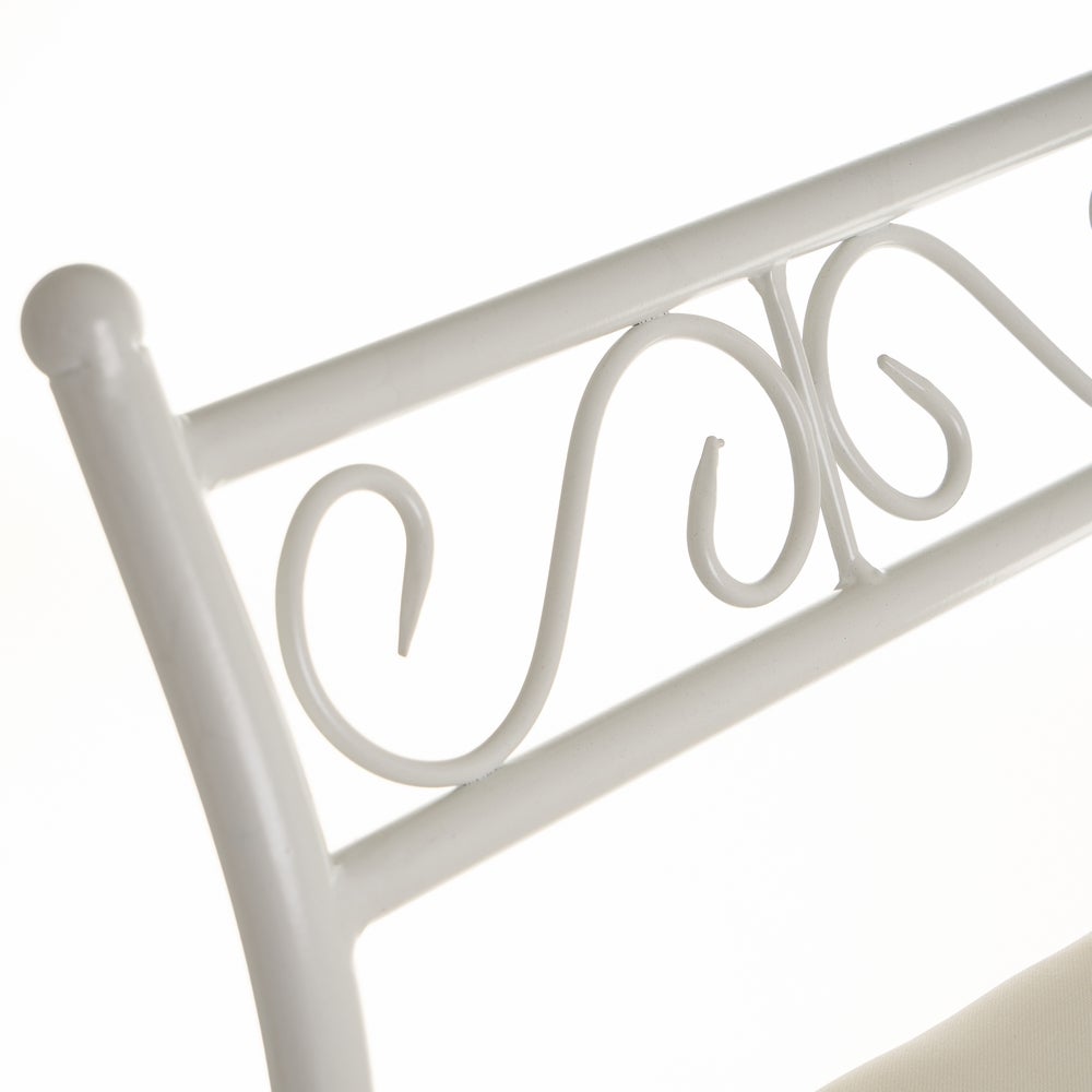 Banqueta pie de cama de algodón blanco de 73cm