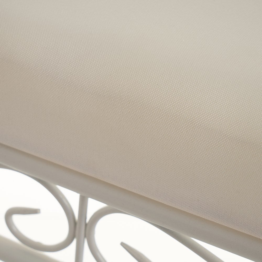 Banqueta pie de cama de algodón blanco de 73cm