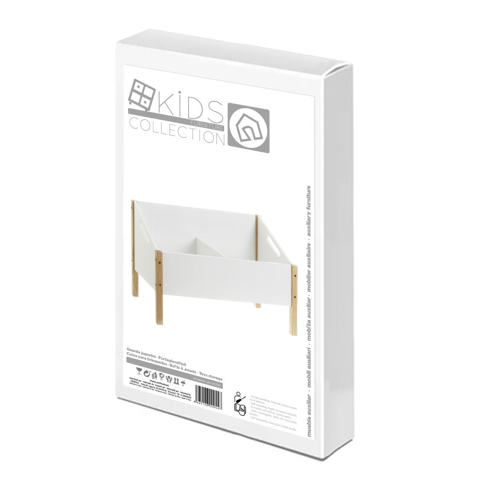 Baúl blanco de madera de pino