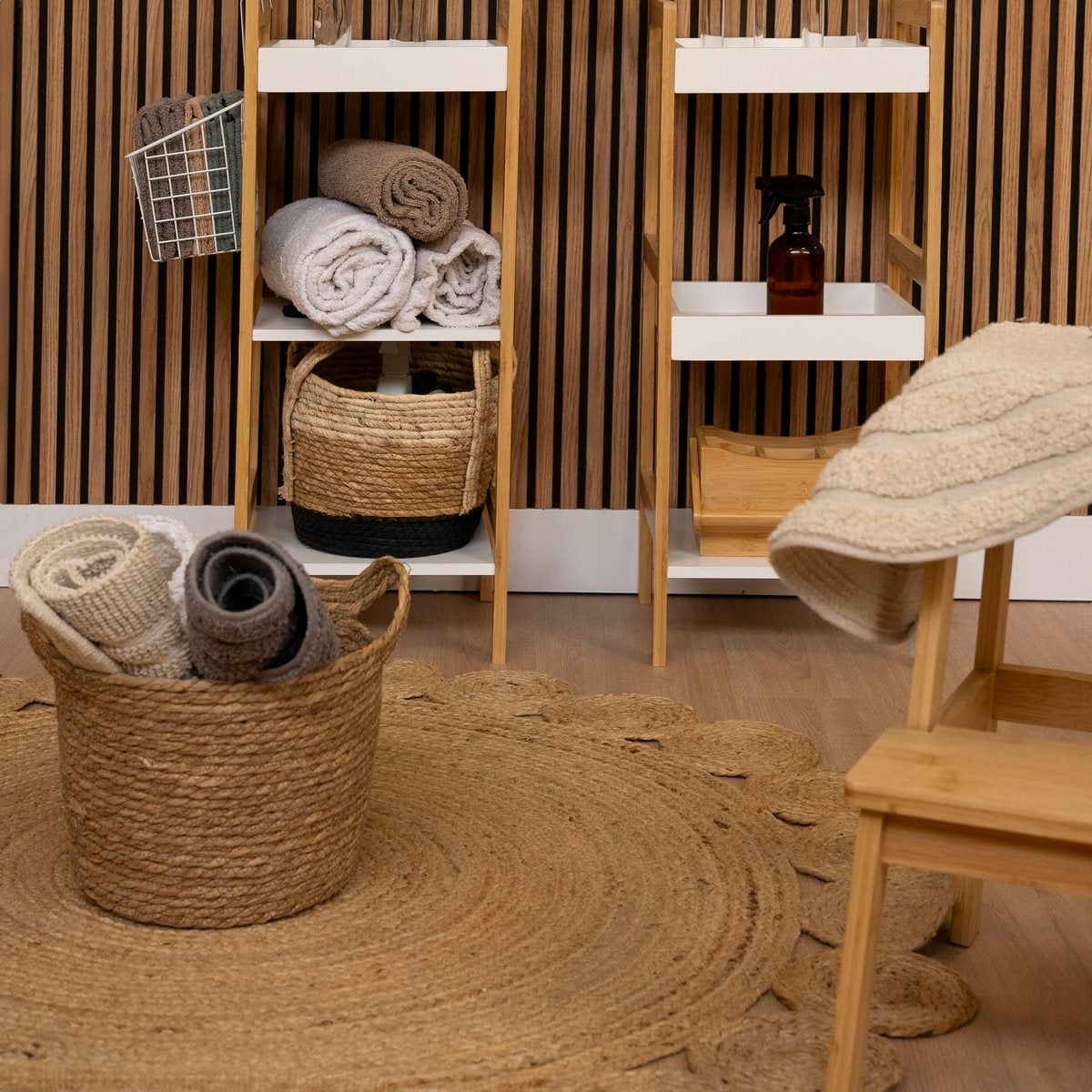 Alfombra de yute de 120 cm natural