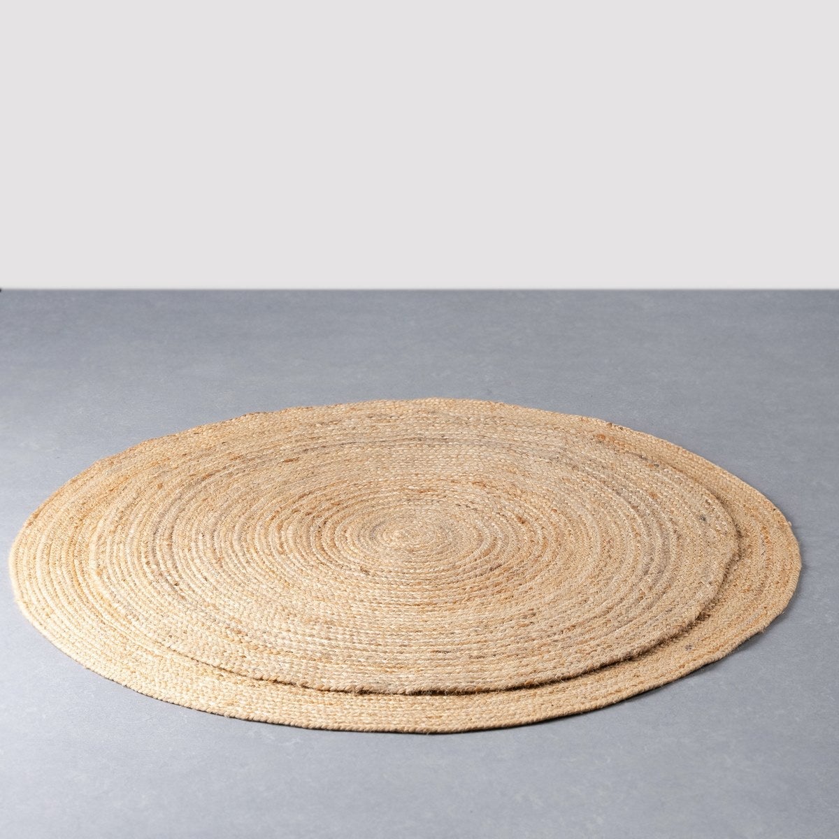 Alfombra redonda trenzada de yute natural doble costura de 100 cm