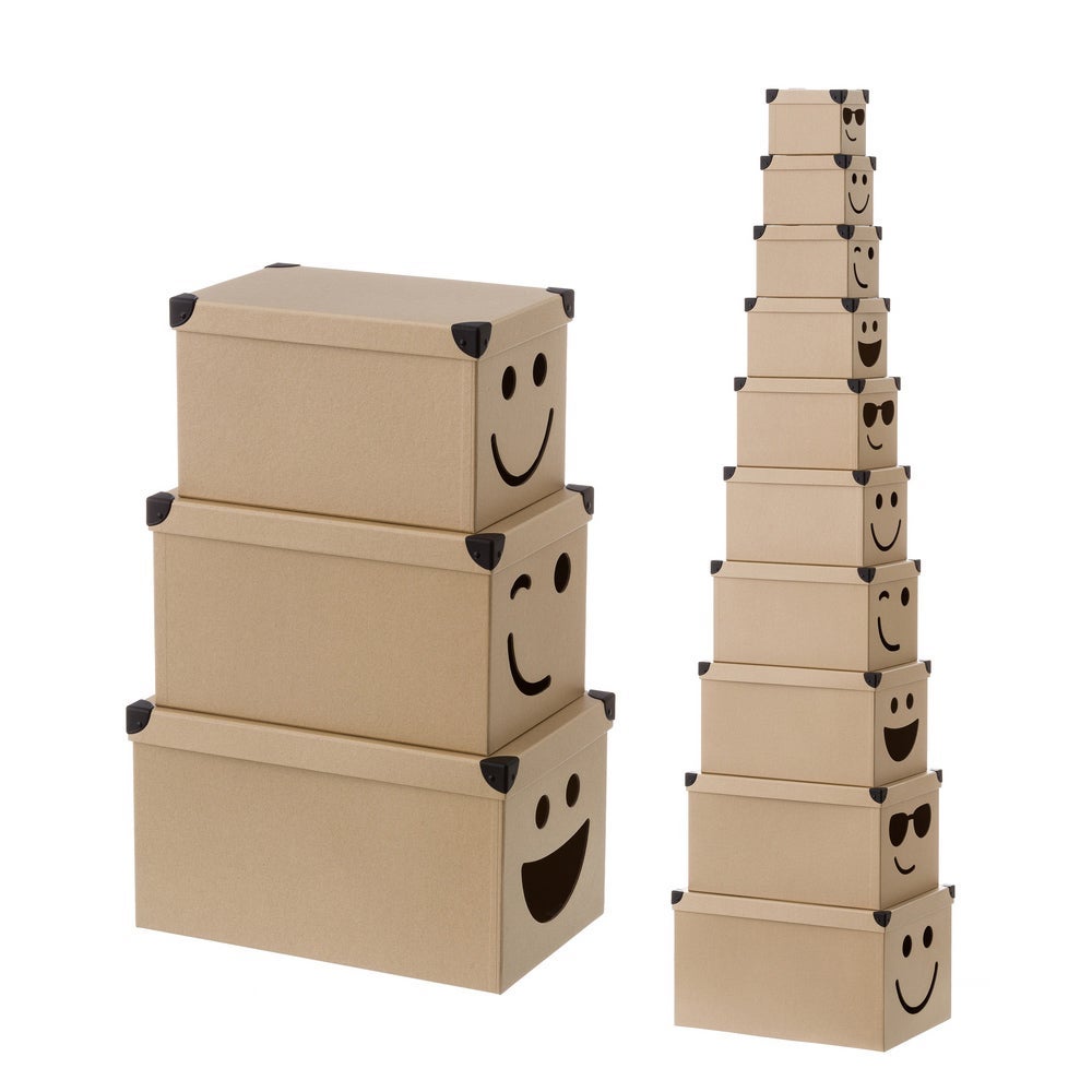 Set de 10 cajas de cartón marrones