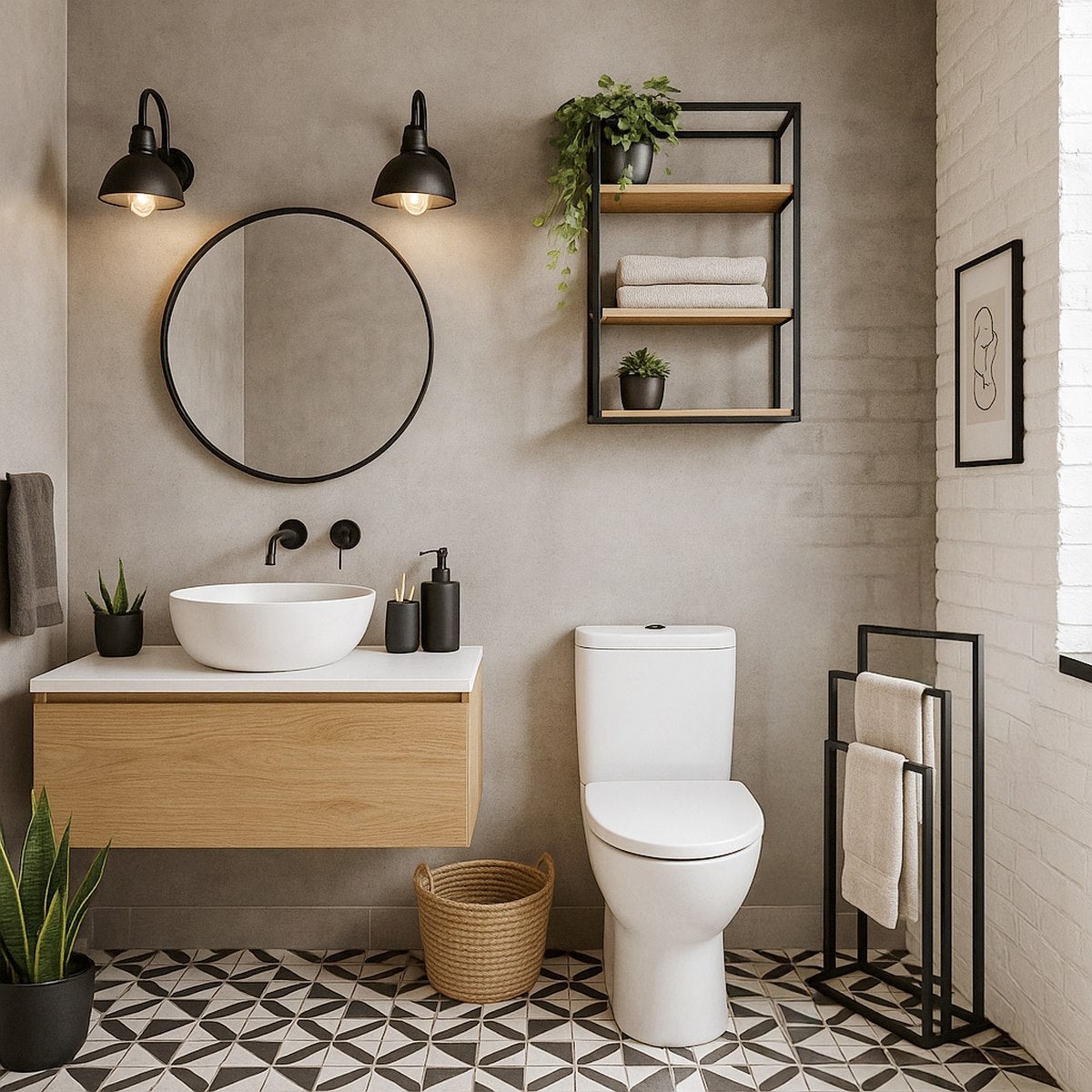 Toallero pie múltiple negro