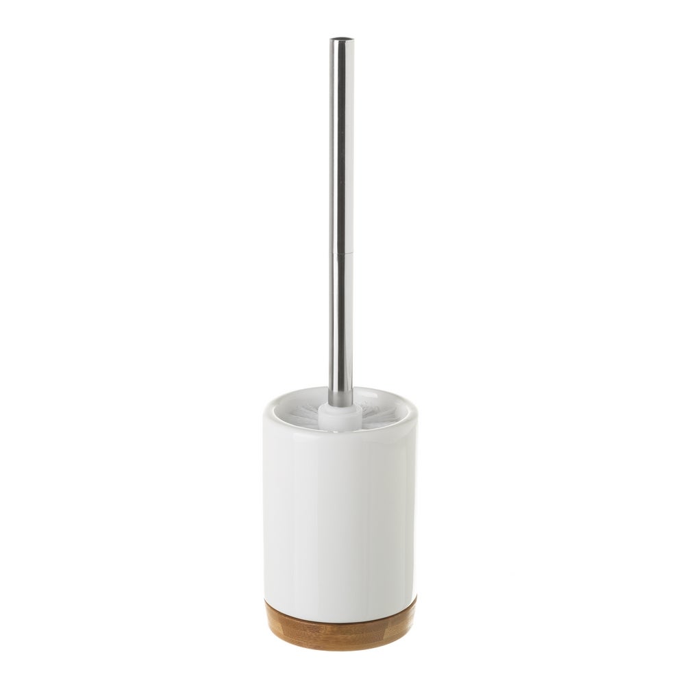 Escobillero de cerámica blanco