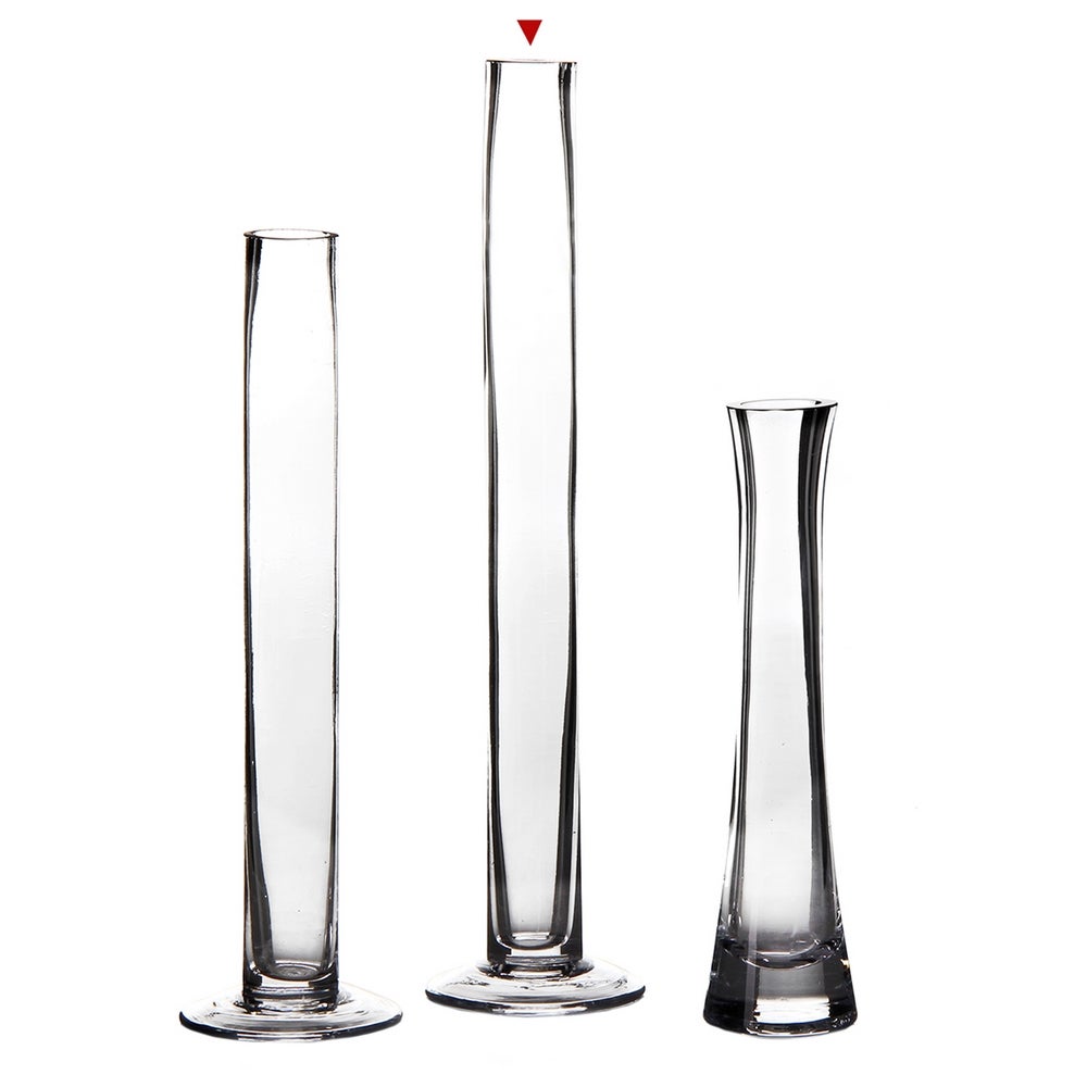 Jarrón violetero de cristal transparente