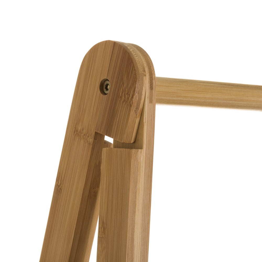 Mueble de bambú con 2 cestas de tela gris extraíbles