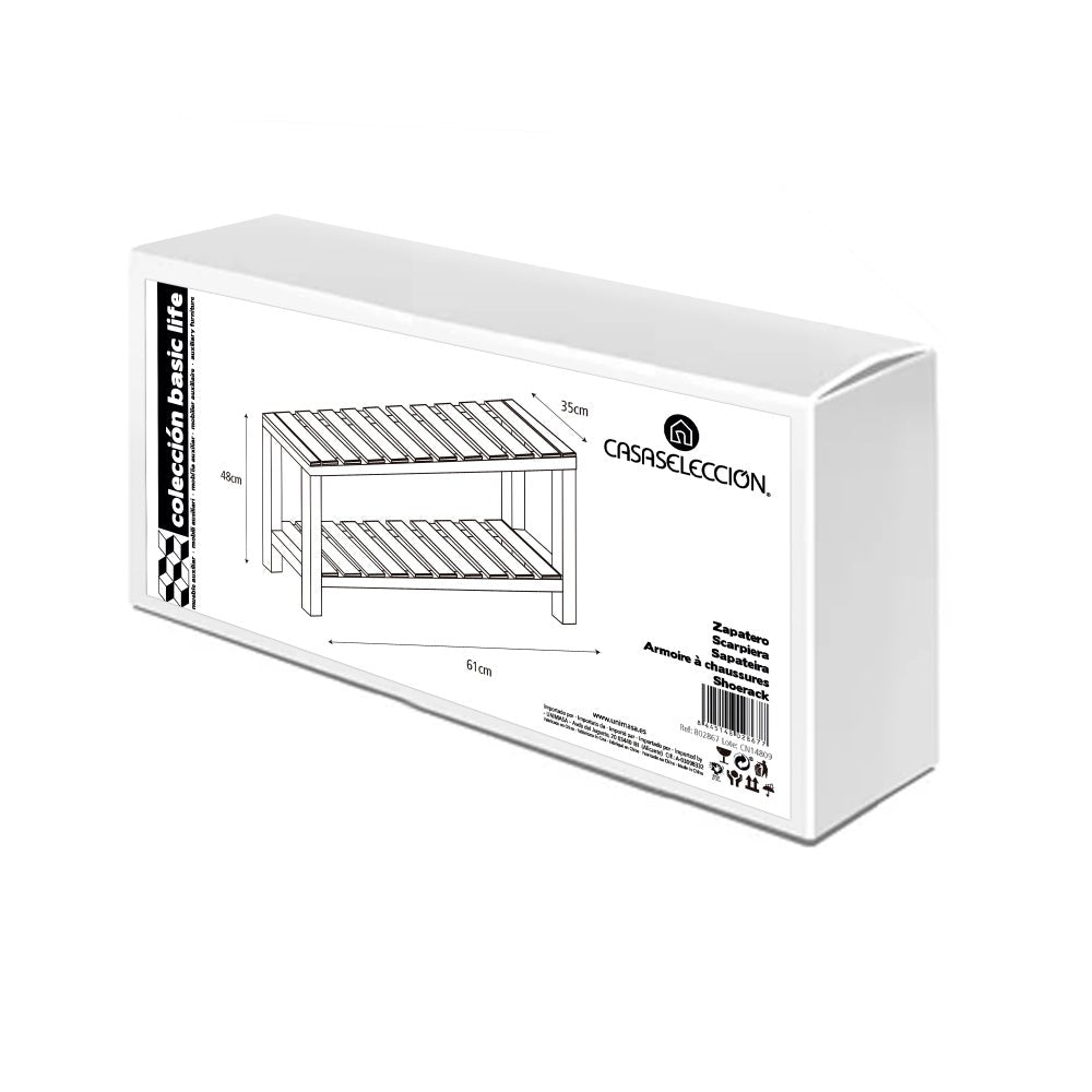 Zapatero de bambú natural