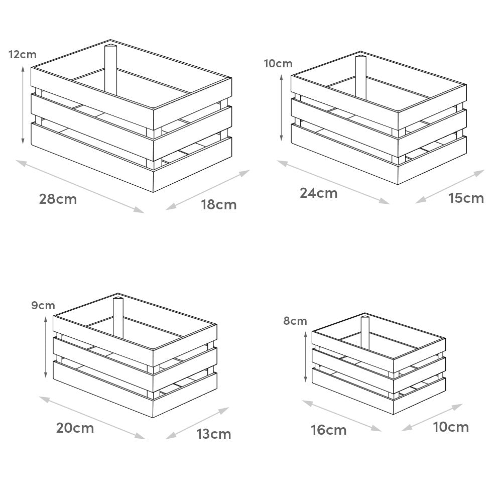 Set de 3 cajas organizadoras de madera blancas