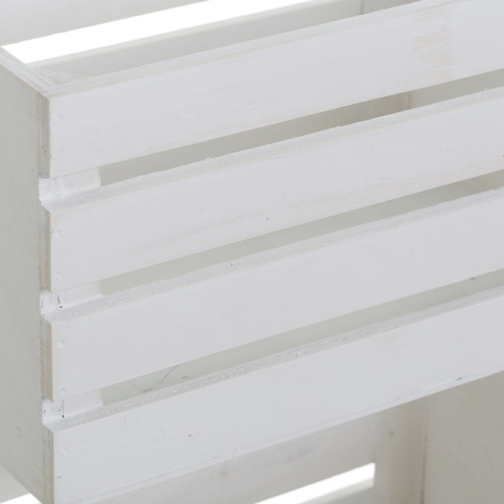 Set de 3 cajas organizadoras de madera blancas
