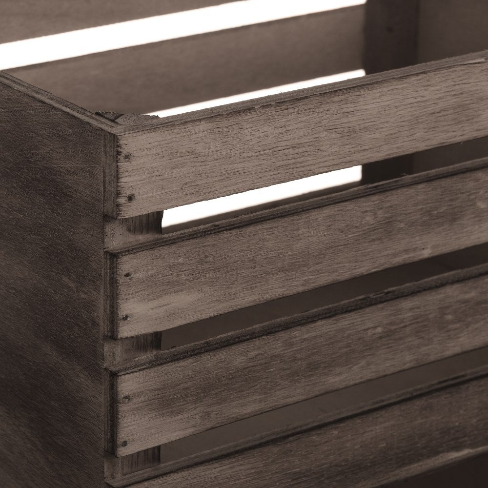 Set de 3 cajas organizadoras de madera marrón oscuro