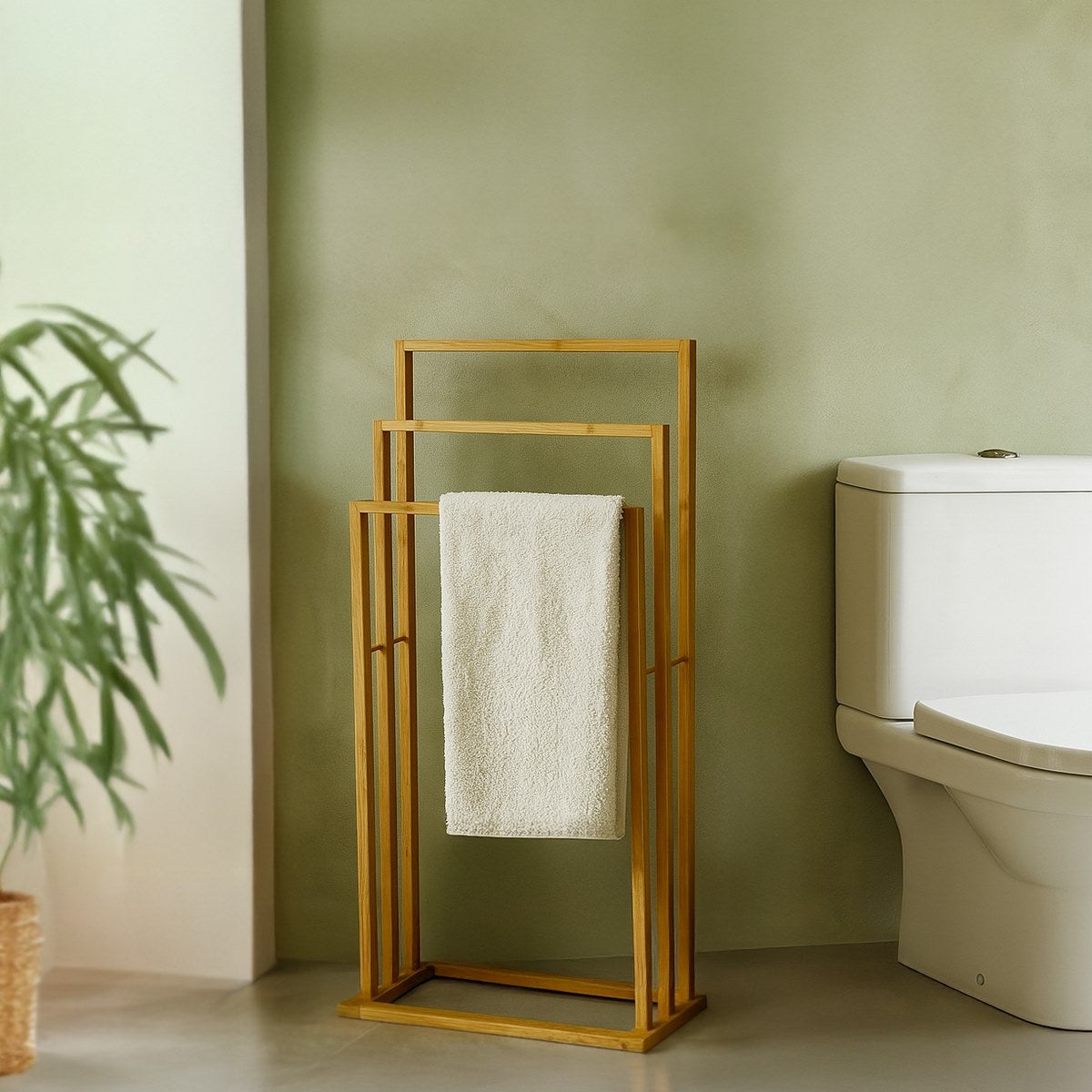 Toallero de bambú natural