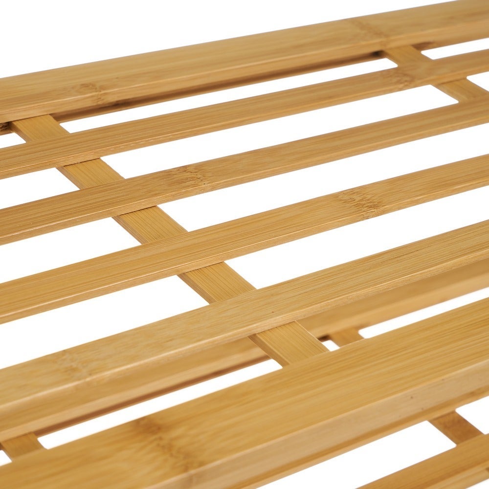 Zapatero de bambú marrón con 3 baldas