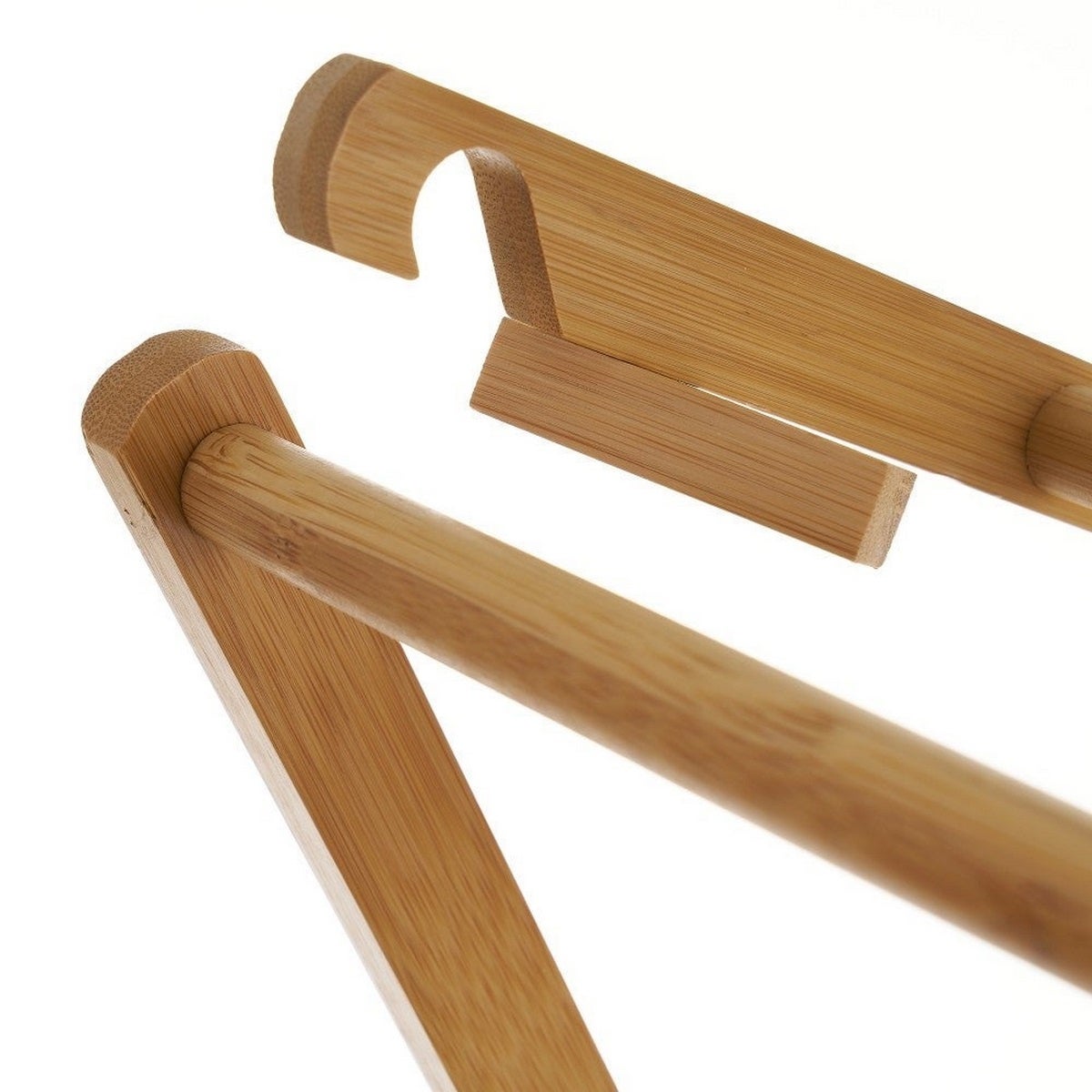 Toallero tendedero plegable de madera de bambú natural