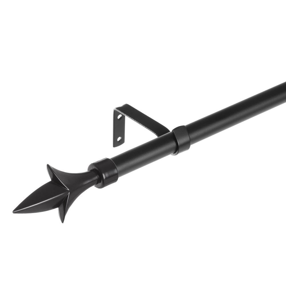 Barra cortina extensible negra de 122 a 211 cm