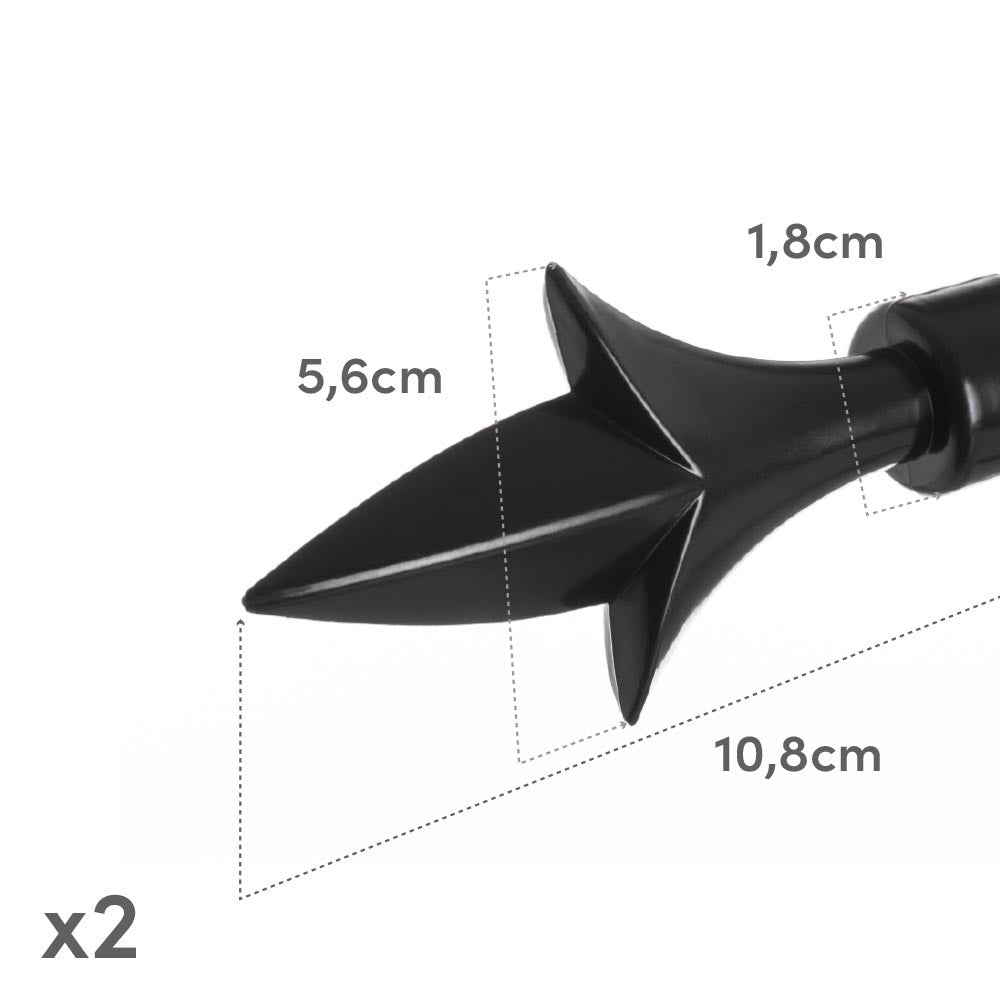 Barra cortina extensible negra de 160 a 300 cm